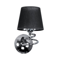 Kinkiet Ścienny do Sypialni Elegancki Czarny Abażur Chrom Led 1xe27 Queen Negro Ii 12-683