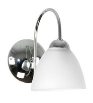 Kinkiet Ścienny do Sypialni Glamour Chrom Biały Klosz Led 1xe27 Dante 7-233