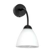 Kinkiet Ścienny do Sypialni Led Biały Klosz Glamour Czarny 1xe27 15-313 Jagna