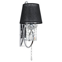 Kinkiet Ścienny do Sypialni Led Czarny Abażur Glamour Chrom 1xe27 Nola Negro 12-393