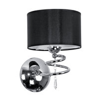 Kinkiet Ścienny do Sypialni Led Czarny Abażur Loft Chrom 1xe27 Queen Negro 12-633