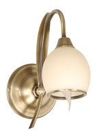 Kinkiet Ścienny do Sypialni Led Glamour Złoty Szklany Klosz 1xe14 Markos Ecru 113p