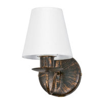 Kinkiet Ścienny do Sypialni Led Retro Biały Klosz Stare Złoto 1xe27 Ruth Negro 11-913