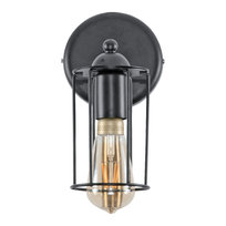 Kinkiet Ścienny do Sypialni Loft Druciany Klosz Czarny Industrialny 1xe27 Tori 12-443