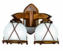 Kinkiet Ścienny Drewniany Led Retro Rustykalny z Białym Kloszem 2xe27 Retro Antyk 2-024/a