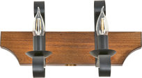 Kinkiet Ścienny Drewniany Led Rusytykalny Retro Czarny 2xe14 Ernest 11-924