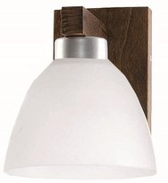 Kinkiet Ścienny Łazienkowy Drewiany Led Biały Klosz 1xe27 Melania 10-533