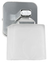 Kinkiet Ścienny Łazienkowy Led Biały Klosz Loft Glamour Srebrny 1xe27 Karo Silver 11-463