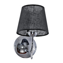 Kinkiet Ścienny Łazienkowy Led Nad Lustro Chromowany Czarny Abażur 1xe27 Brigit Negro 11-243