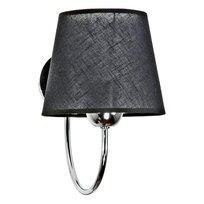 Kinkiet Ścienny Łazienkowy Nad Lustro Glamour Czarny Abażur Chrom Led 1xe27 Diana Negro 12-423