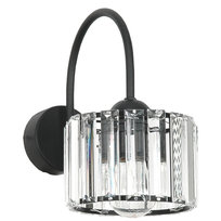 Kinkiet Ścienny Łazienkowy Nad Lustro Klosz Kryształ Glamour Czarny 1xe27 15-113 Hose