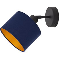 KINKIET ścienny LOFT mini ABAŻUR granatowy złoty