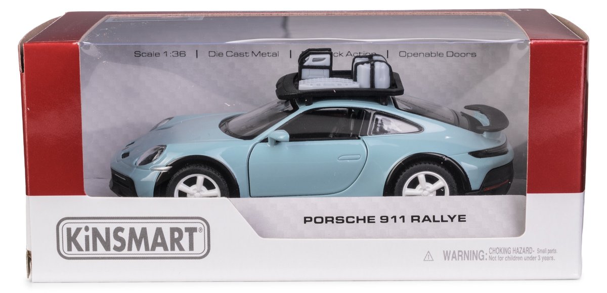 Kinsmart 5' Porsche 911 Rallye with Roof Rack/Light Blue - KINSMART ...