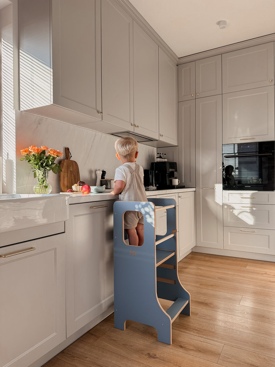Kitchen Helper Slim Błękitny - Pomocnik Kuchenny Dla Dzieci - BabyWood ...