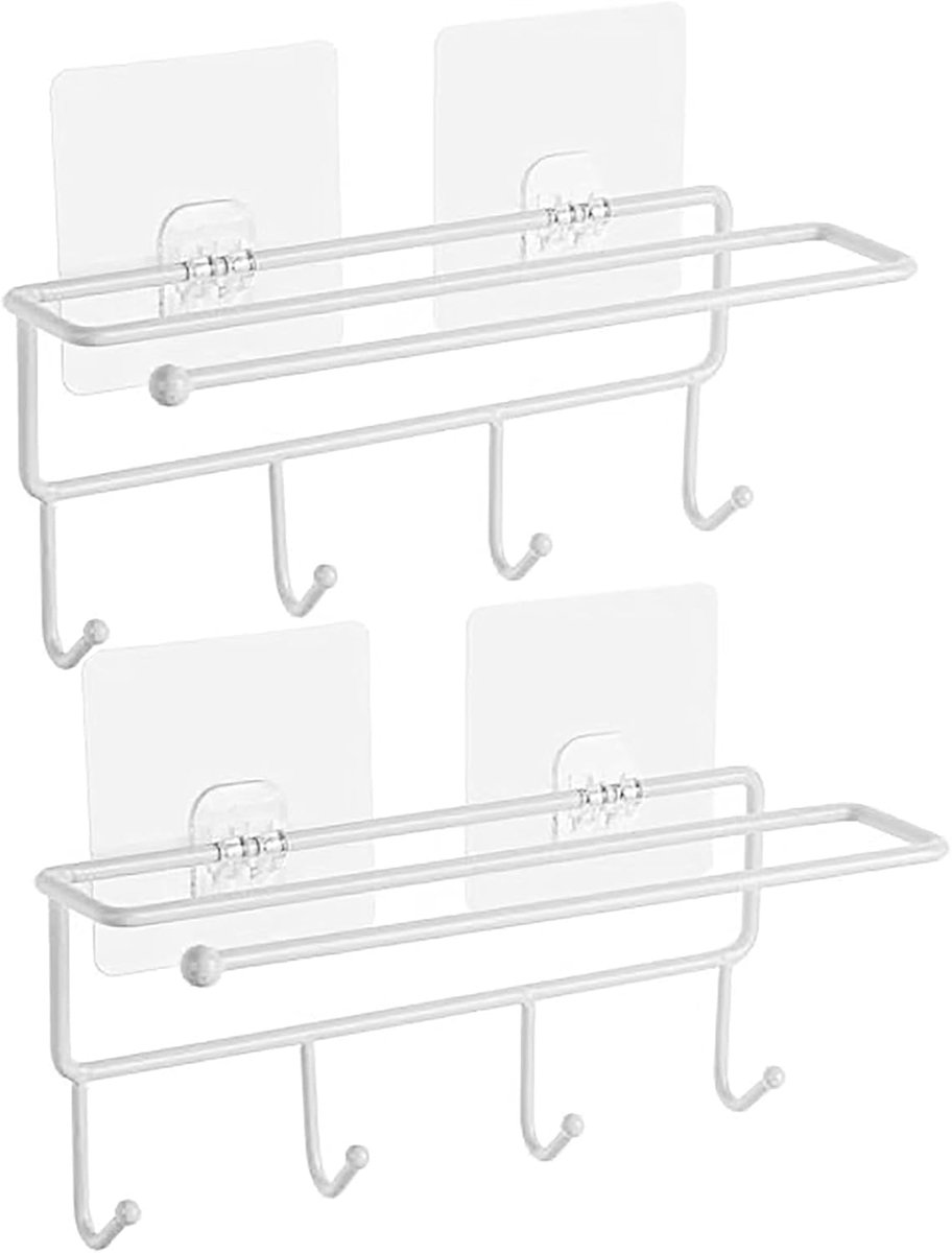 Kitchen Utensil Racks, Adhesive Wall Hooks Rack Kitchen Rail Hanging ...