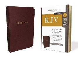 KJV, Reference Bible, Personal Size Giant Print, Leather-Look, Burgundy, Red Letter Edition, Comfort Print - Nelson Thomas