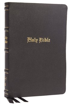 KJV, Thinline Bible, Large Print, Genuine Leather, Black, Red Letter, Comfort Print: Holy Bible, Kin - Nelson Thomas