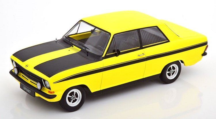 Zdjęcia - Auto dla dzieci Kk-Scale Opel Kadett B Sport 1973 Yellow Black 1:18 180641