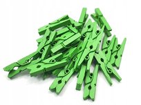 Klamerki Drewniane Mini Spinacze 24Szt 3cm Zielone