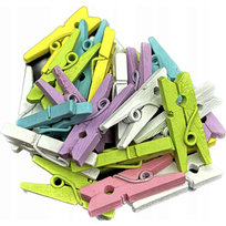 Klamerki Mini Spinacze Drewniane Pastelowe Uchwyty Do Zdjęć 25Szt 25Mm