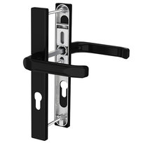 Klamka do drzwi SATURN 32 RAL 9005 czarna mat szyld prostokątny L92