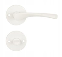 Klamka DOMINO do drzwi wewnętrznych biały z Blokadą WC