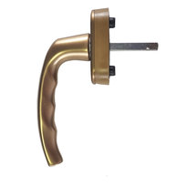 Klamka okienna Atlanta Secustik stare złoto F4 z regulowanym trzpieniem 32-42 mm