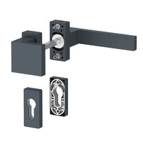 Klamka pochwyt krótki szyld + komplet rozet antracyt / RAL 7016 mat