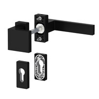 Klamka pochwyt krótki szyld + komplet rozet czarna / RAL 9005 mat