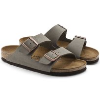 Klapki damskie/męskie Birkenstock Arizona Birko-Flor Nubuck Stone regular szerokie szare (0151211) Inna marka