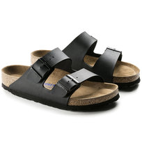 Klapki damskie/męskie Birkenstock Arizona Soft Footbed Birko-Flor Black czarne narrow wąskie (0551253) - rozmiar 35 Birkenstock