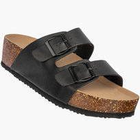 Klapki Damskie Skórzane Buty Z Klamrami Na Koturnie Casual Czarne FILIPPO 41 FILIPPO