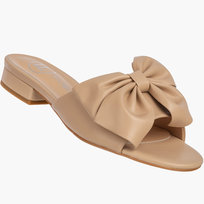 Klapki Damskie Skórzane Buty Z Kokardą Letnie Eleganckie Beżowe FILIPPO 39 FILIPPO