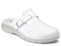 Klapki męskie medyczne białe wkładka skórzana Inblu BG-31-44