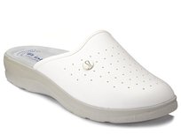 Klapki męskie medyczne sanitarne białe skórzana wkładka Inblu RH-33-43