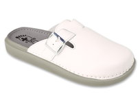 Klapki męskie medyczne sanitarne skórzane białe Dr Orto Med 179M002-44