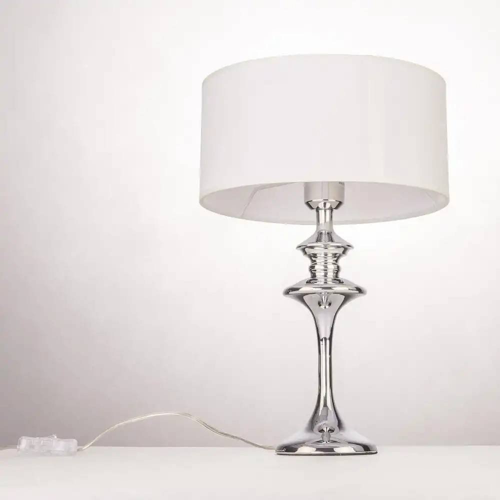 Фото - Настільна лампа COSMOLight Klasyczna LAMPA stołowa ABU DHABI T01413WH  abażurowa LAMPKA biu 