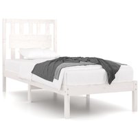 Klasyczna rama łóżka drewniana biała 195,5x95,5x31