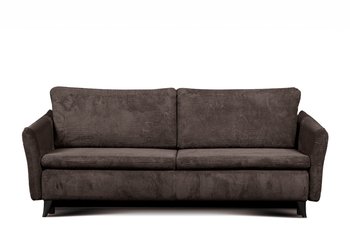 Klasyczna sofa 3 osobowa sztruks brązowy TENUS - Konsimo