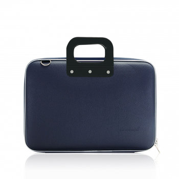 klasyczna torba na laptopa 46,5 x 35 cm sztuczna skóra, ciemnoniebieska - TWM