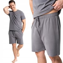 KLASYCZNA WYGODNA PIŻAMA MĘSKA BAWEŁNIANA KRÓTKI RĘKAW I SPODENKI MORAJ XXL GRAPHITE