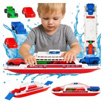 Klasyczna Zabawka Statek Prom z Samochodami do Wody na Basen na Plażę 59 Cm