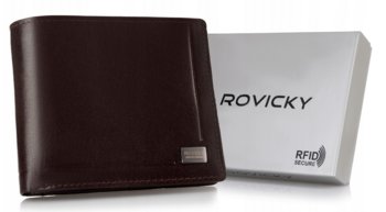 Klasyczny, elegancki portfel męski ze skóry naturalnej - Rovicky - Rovicky