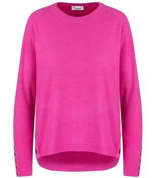 Klasyczny gładki damski sweter z guzikami MARIA-L/XL - Agrafka