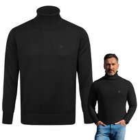Klasyczny GOLF Sweter Męski Elegancki CZARNY XXL Pako Jeans