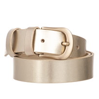 Klasyczny Pasek Damski VerMari Skórzany Złoty Mat 3 cm