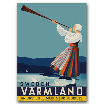 Klasyczny plakat do pokoju Szwecja Varmland A3 - Vintageposteria