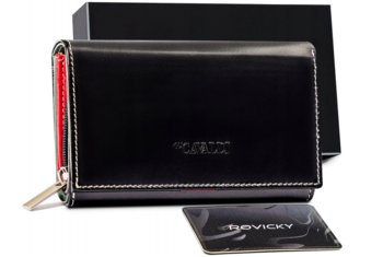Klasyczny skórzany portfel damski z klapą na zatrzask - Inna marka