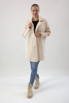 Klasycznym płaszcz Alpaka Marcela Standard Kremowy UNI - Nelino
