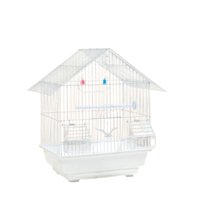 Klatka dla ptaków metalowa mała 39x23x30cm biała